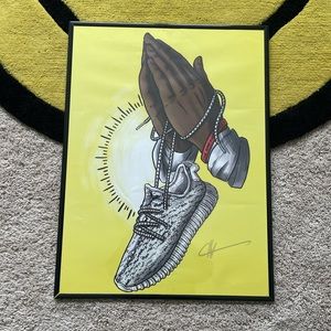 Yeezy Sneaker Exit Poster with Frame